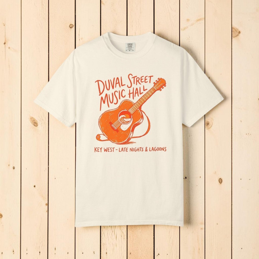 Duval Street Music Hall Tee | Garment-Dyed Key West Graphic - FIVE TIDES APPAREL