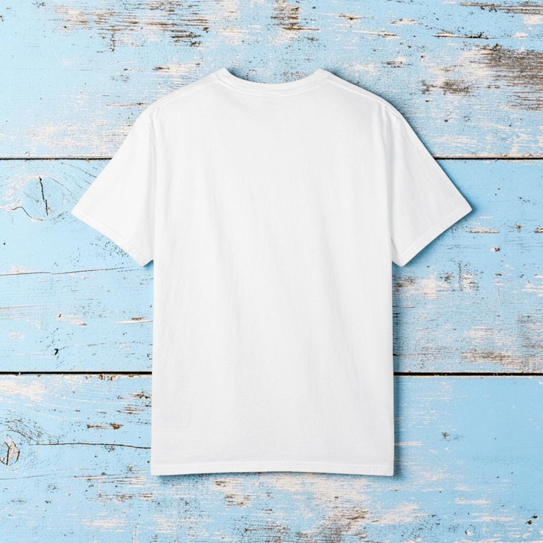 Find Your Paradise Beach Footprints Tee | Garment-Dyed Coastal Graphic - FIVE TIDES APPAREL
