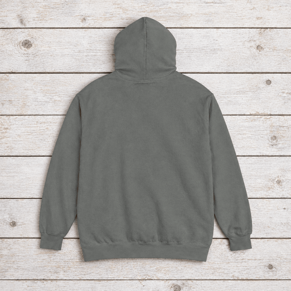 Crabby Cab Co. Crab Taxi hoodie — graphic close-up of this coastal graphic pullover by Five Tides Apparel