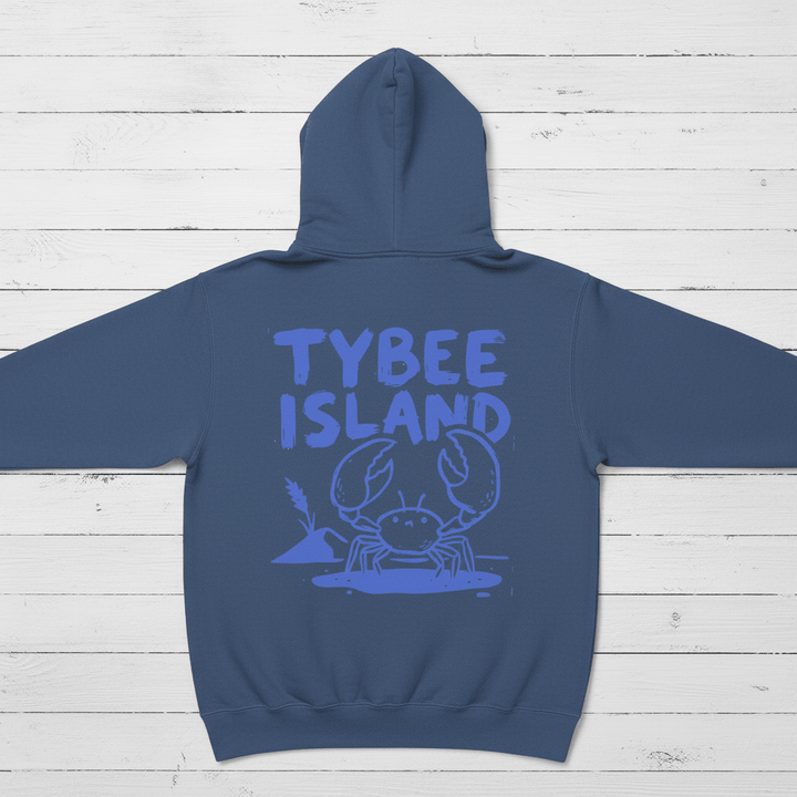 True Navy Tybee Island hoodie back flat lay