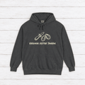 Virginia Oyster Tavern hoodie — front view of this coastal graphic pullover by Five Tides Apparel
