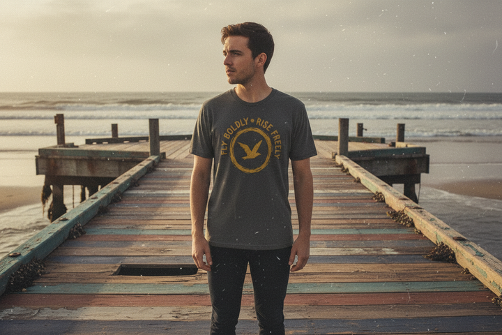 Fly Boldly Tee - Lifestyle Dock Scene
