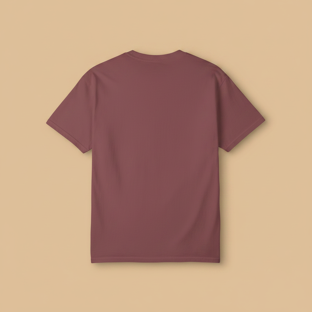 Prickly Lodge Pineapple Tee in Brick — plain back, warm sand studio background