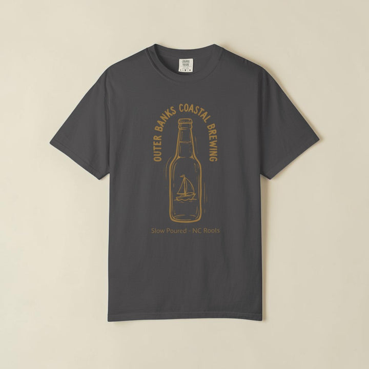 Coastal Brewing Bottle Graphic Tee — Graphite on Colorful Driftwood