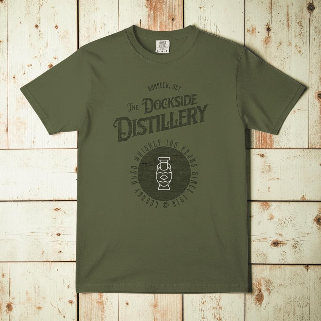 Vintage Dockside Distillery 100 Years Graphic Tee — Hemp on Colorful Driftwood
