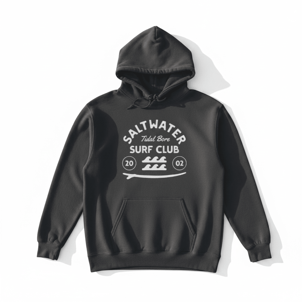 Saltwater Surf Club hoodie - white background