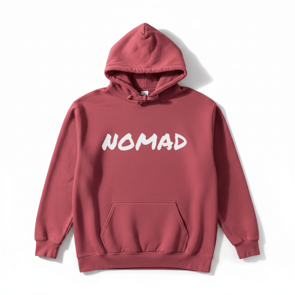 Pink NOMAD hoodie - white background