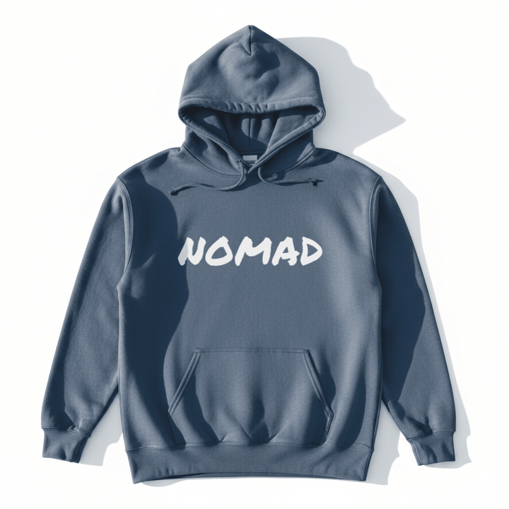 Blue NOMAD hoodie - white background