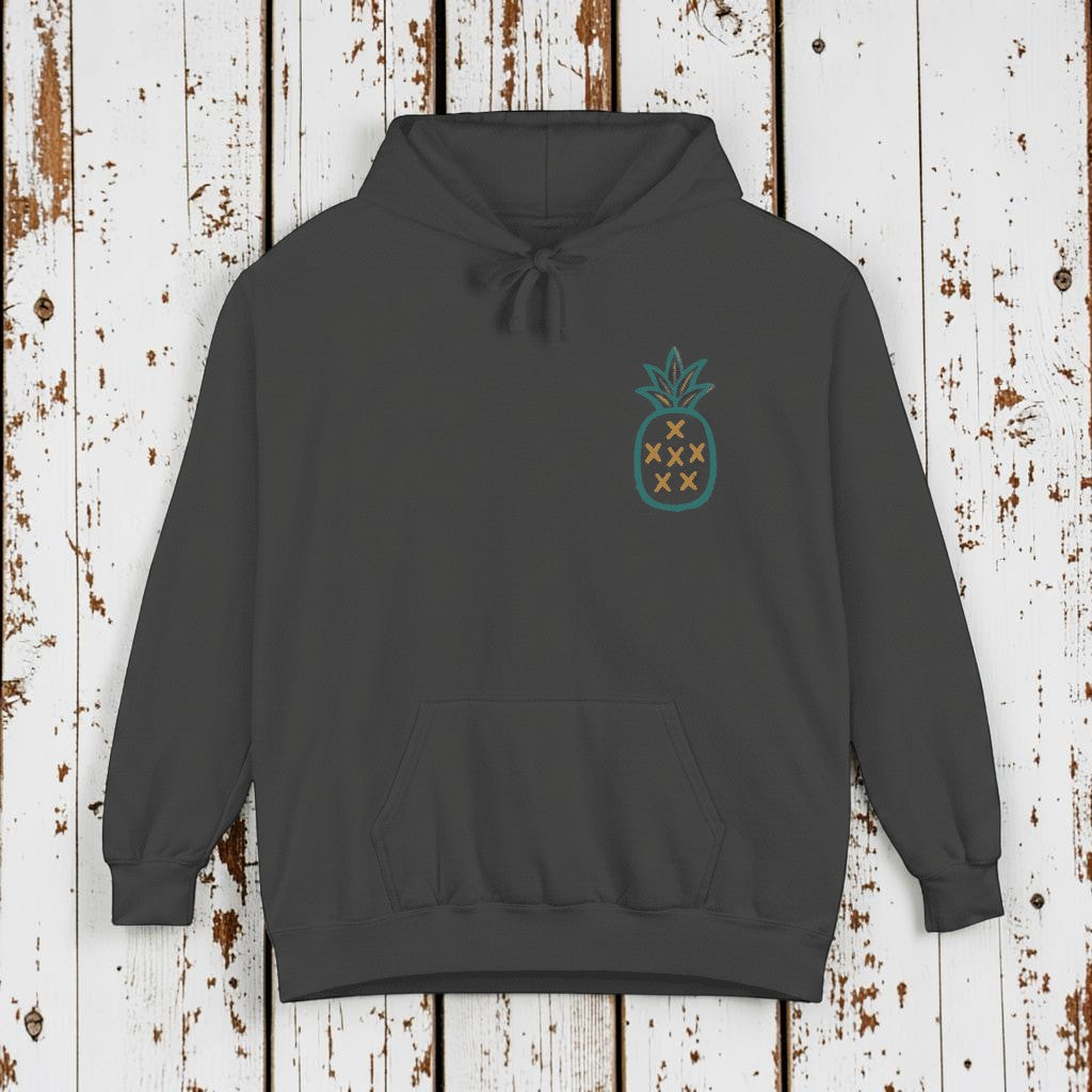 Charcoal Salt Rooted hoodie front - white background