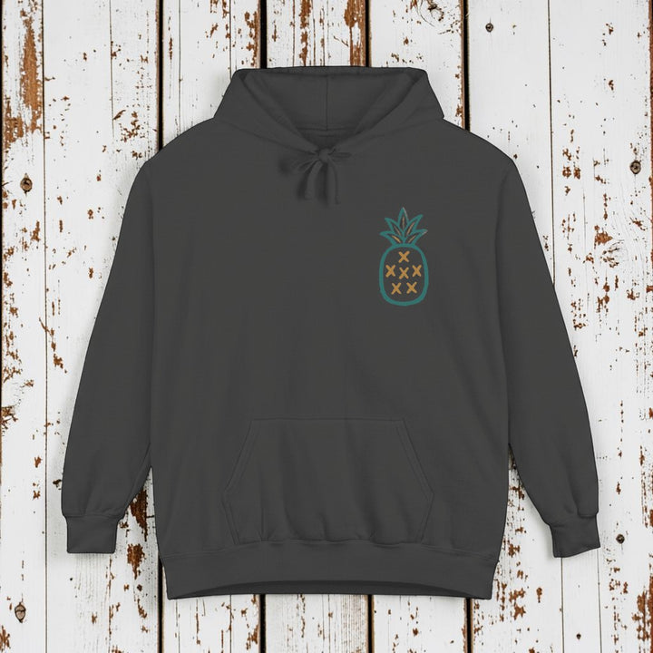 Charcoal Salt Rooted hoodie front - white background