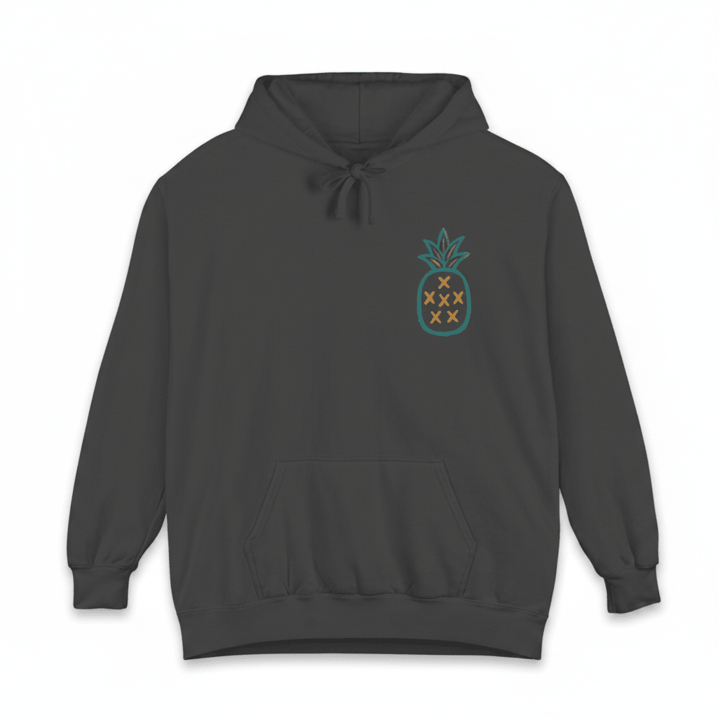 Charcoal Salt Rooted hoodie front - white background