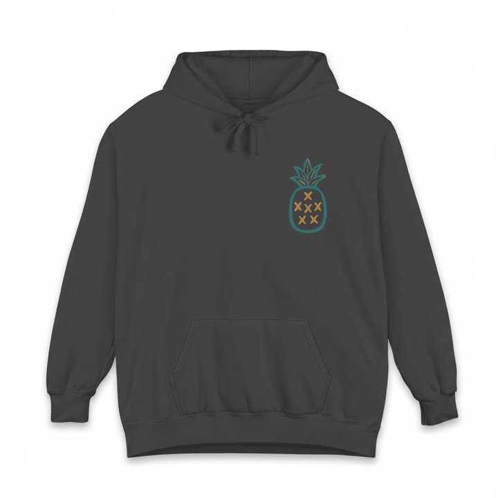 Charcoal Salt Rooted hoodie front - white background
