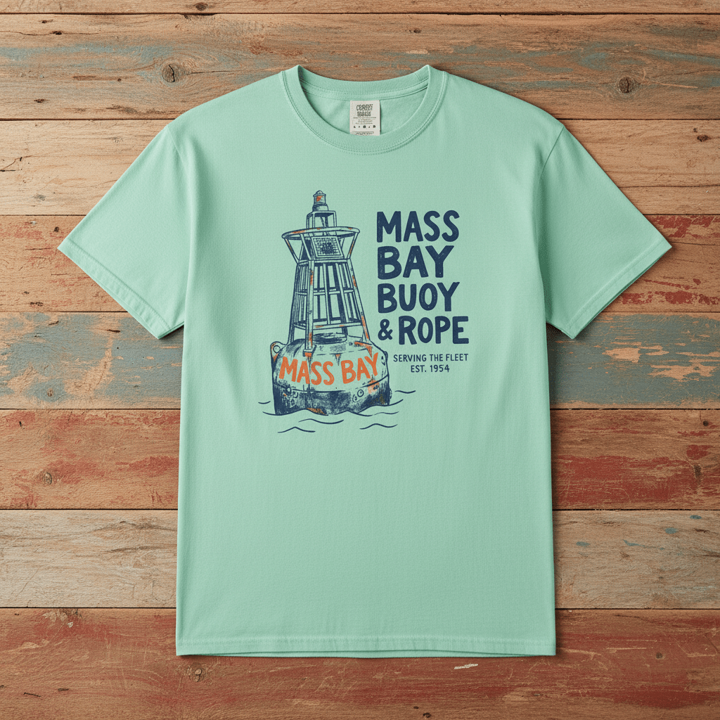 Mass Bay Buoy &amp; Rope Graphic Tee — Island Reef on Colorful Driftwood