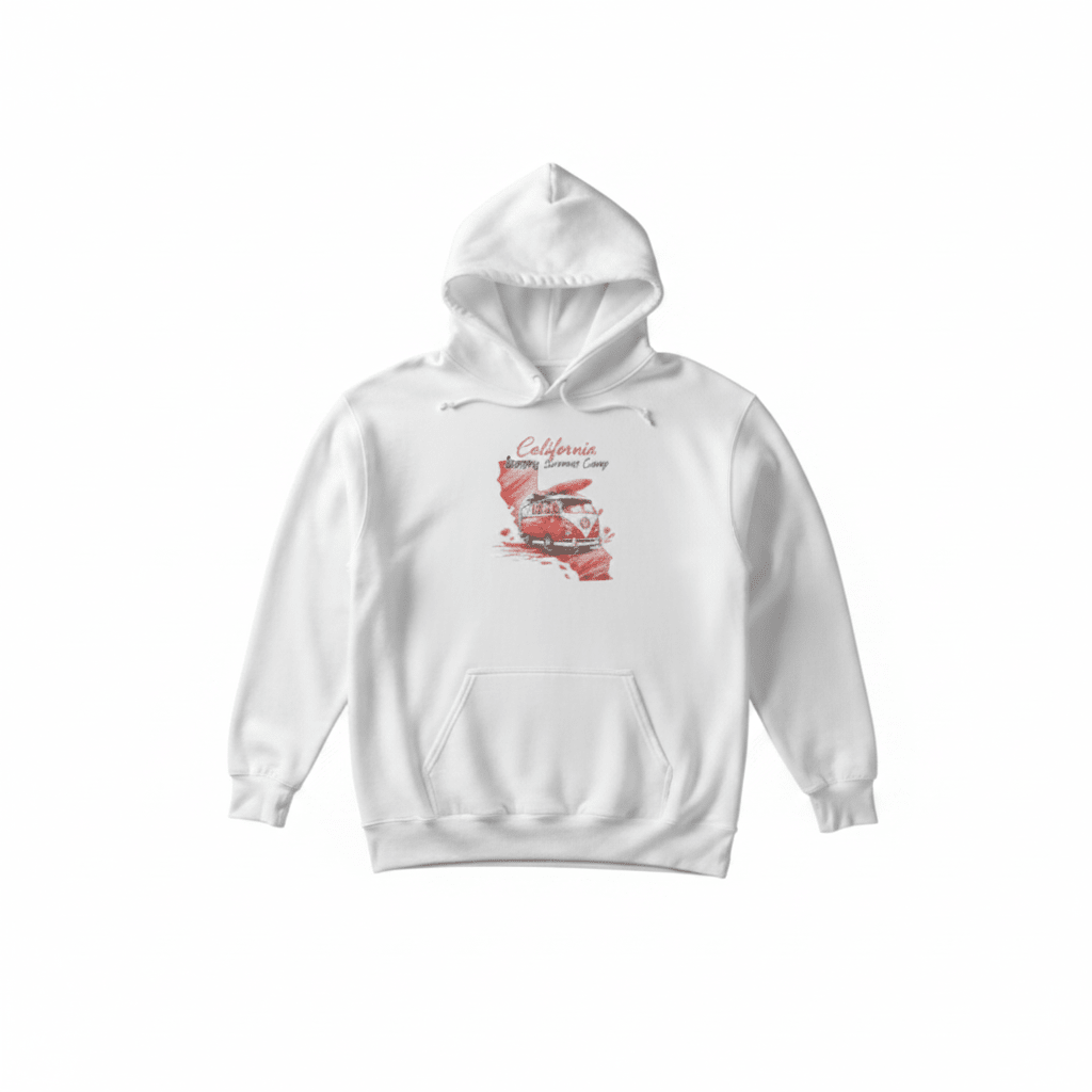 White hoodie front view - white background