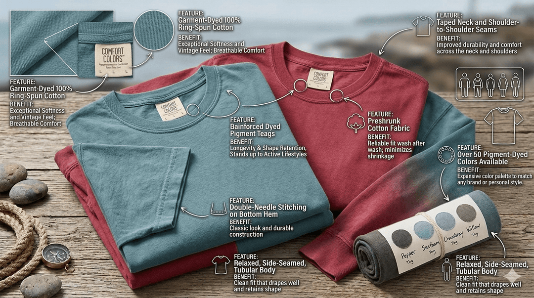 Retro Beach Wagon Cruiser Tee | Garment-Dyed Vintage Coastal Graphic