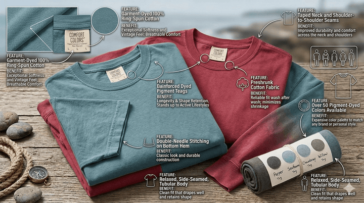 Retro Beach Wagon Cruiser Tee | Garment-Dyed Vintage Coastal Graphic