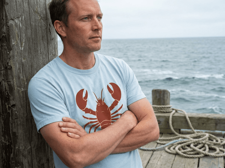 Big Red Lobster Tee | Garment-Dyed Bold Coastal Seafood Graphic