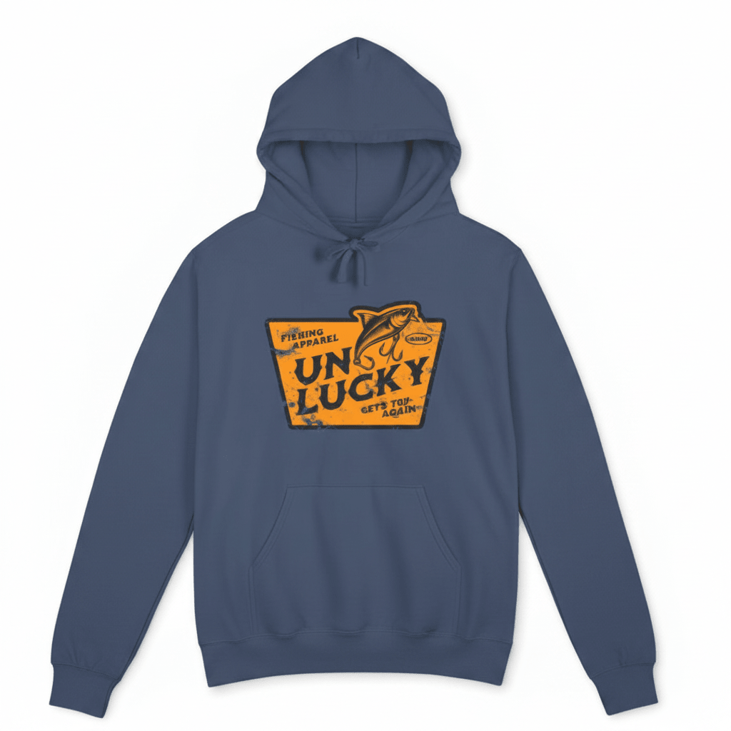 UN-LUCKY hoodie front - white background