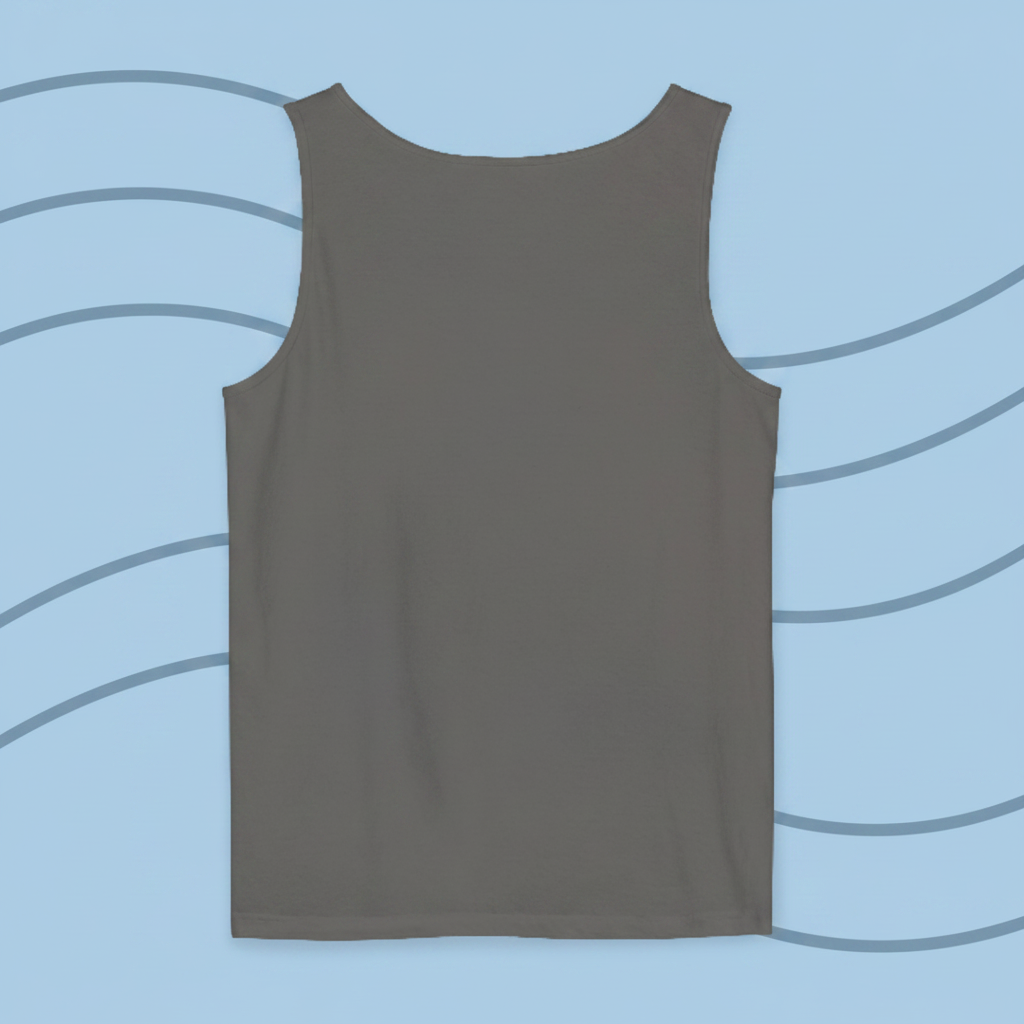 Dark Tank Back - Light Blue Wave BG