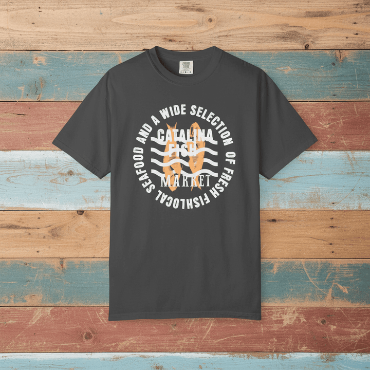Catalina Fish Market Select Graphic Tee — Graphite on Colorful Driftwood