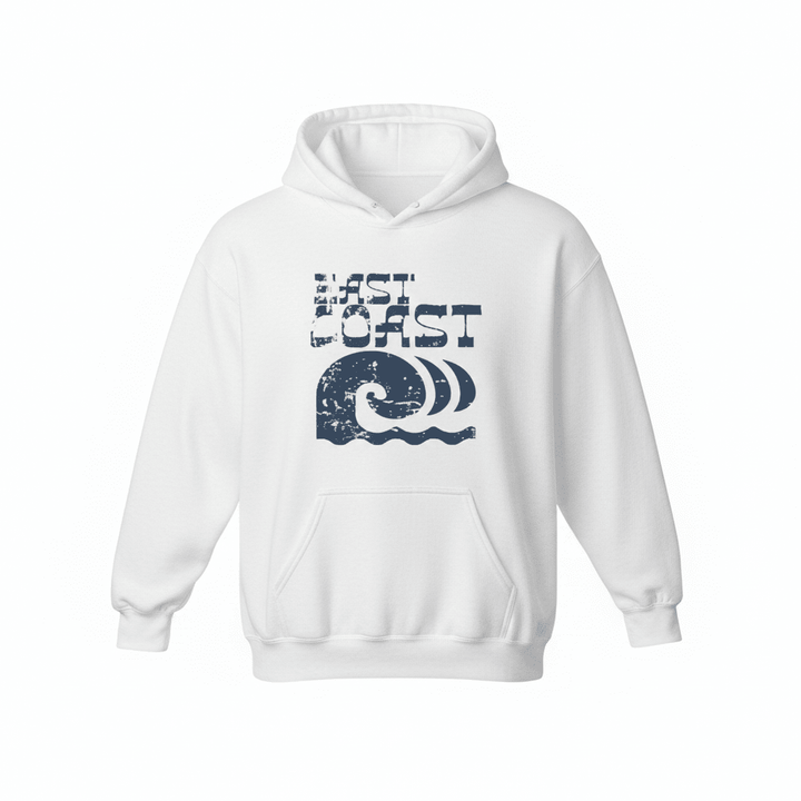 White East Coast hoodie - ghost mannequin white background