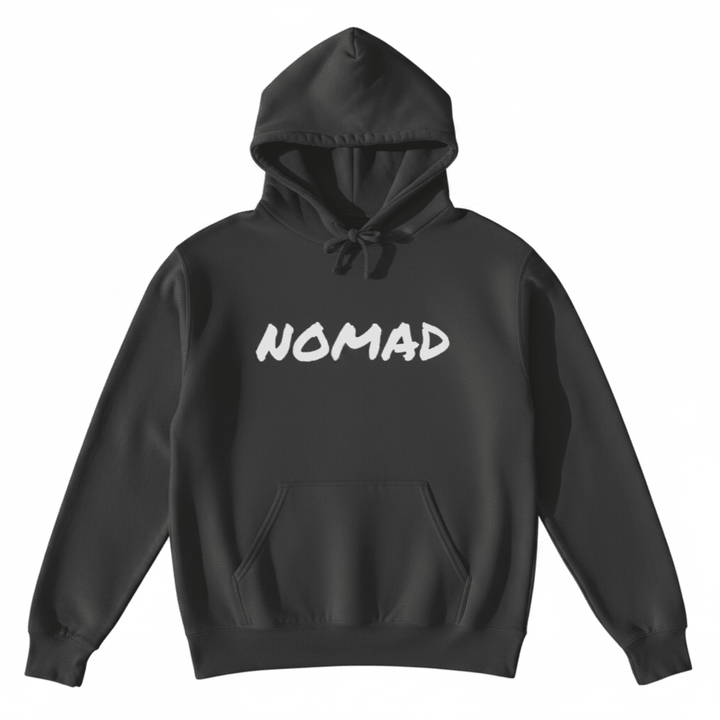 Charcoal NOMAD hoodie - white background
