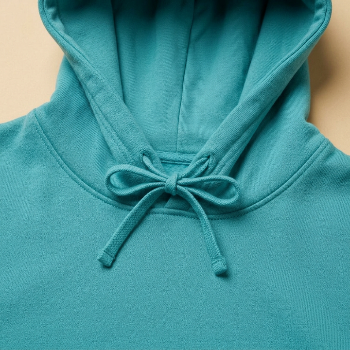 Charleston Sea Oats seafoam hoodie exterior hood seam and matching drawcord detail