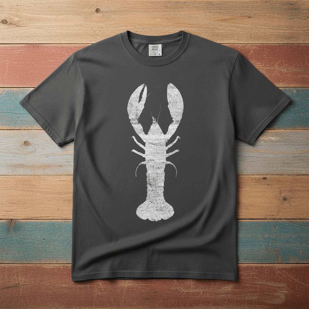 Vintage Wood Faded Lobster Graphic Tee — Pepper on Colorful Driftwood