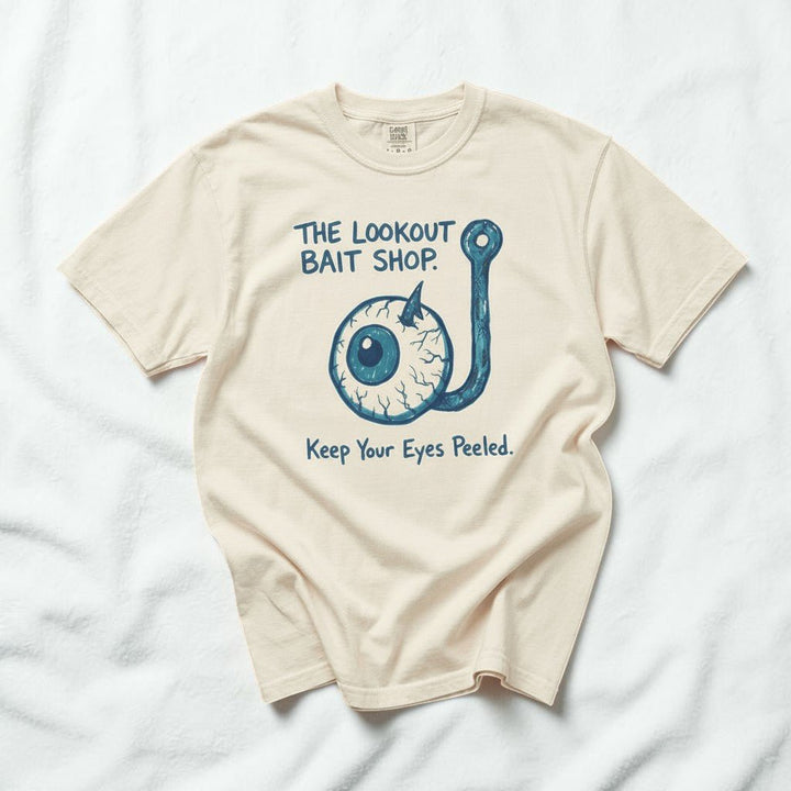 The Lookout Bait Shop Graphic Tee — Ivory on Colorful Driftwood
