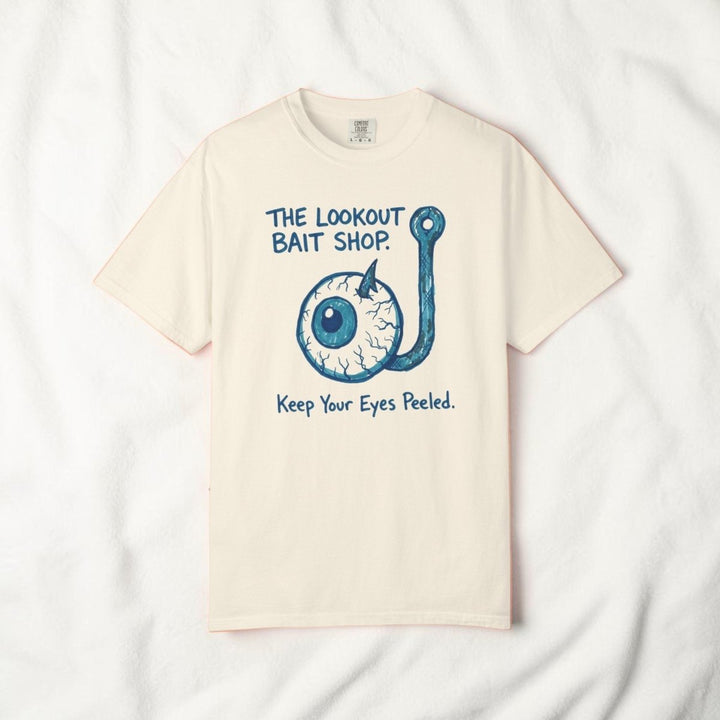 Lookout Bait Shop Tee | Garment-Dyed Fishing Graphic - FIVE TIDES APPAREL