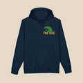 Low Tide Vibe Alligator hoodie — front view of this coastal graphic pullover by Five Tides Apparel