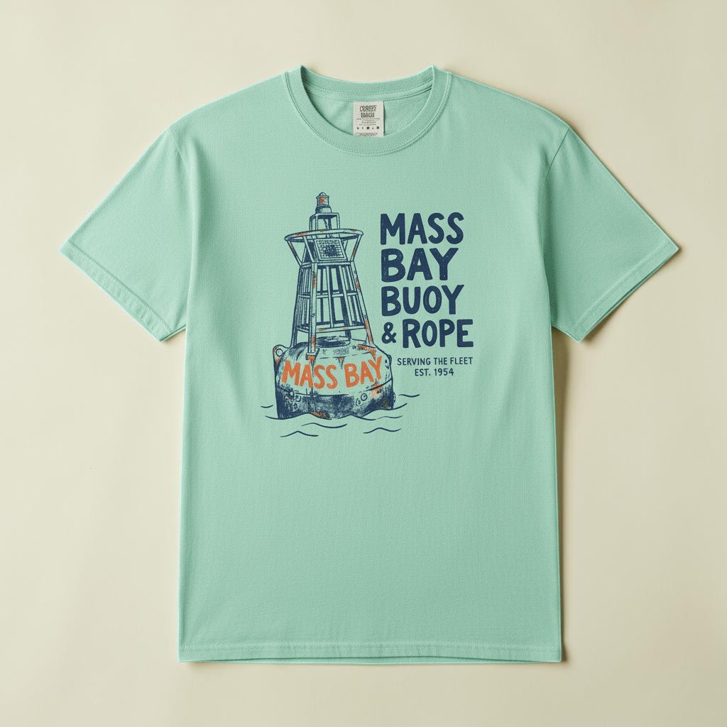 Mass Bay Buoy & Rope Graphic Tee — Island Reef on Colorful Driftwood