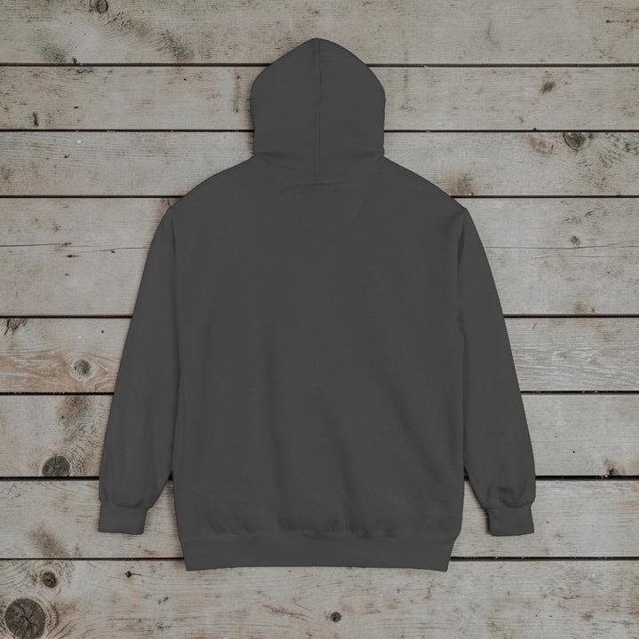 Moon Phases Vibes Garment-Dyed Hoodie — Lunar Graphic Pullover - FIVE TIDES APPAREL