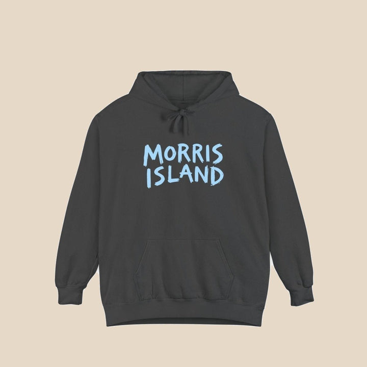 Morris Island coastal pepper hoodie front flat lay — coastal graphic pullover by Five Tides Apparel