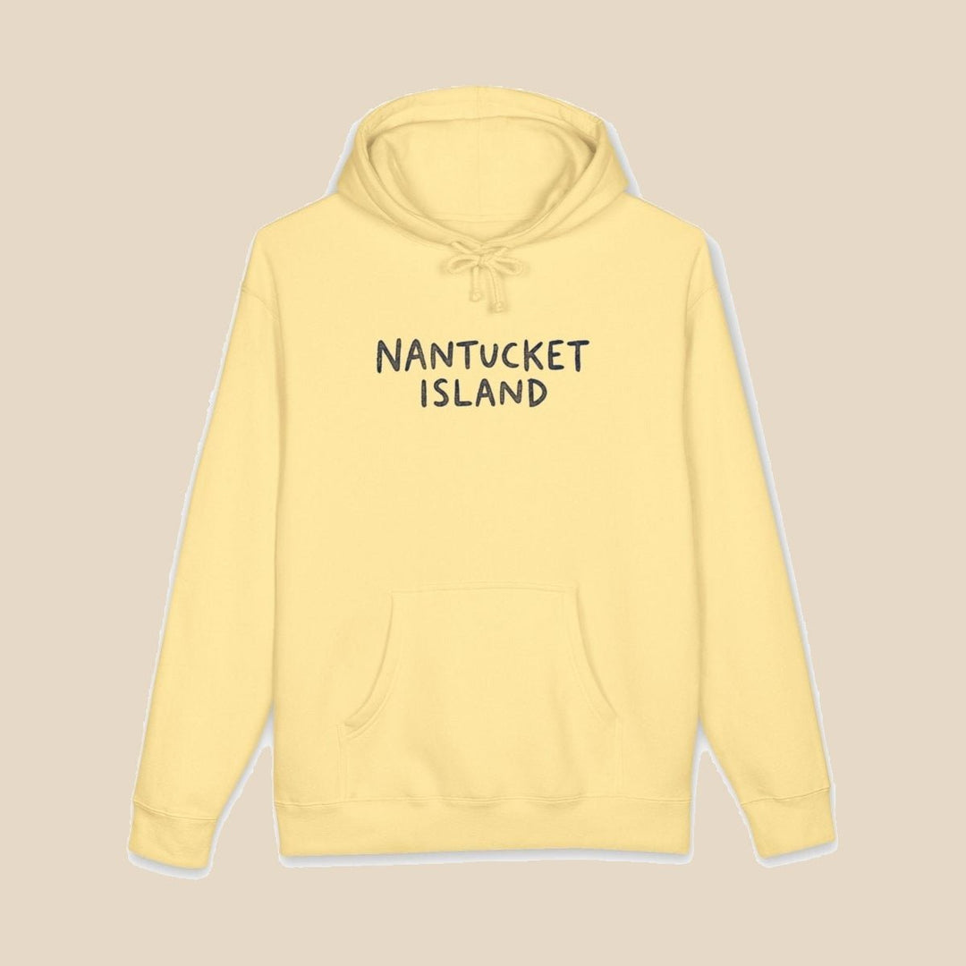 Nantucket Island Shell hoodie — scallop shell graphic pullover by Five Tides Apparel, view 1 of 15