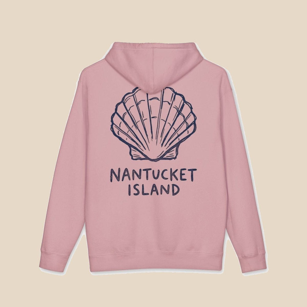 Nantucket Island Shell hoodie — scallop shell graphic pullover by Five Tides Apparel, view 12 of 15