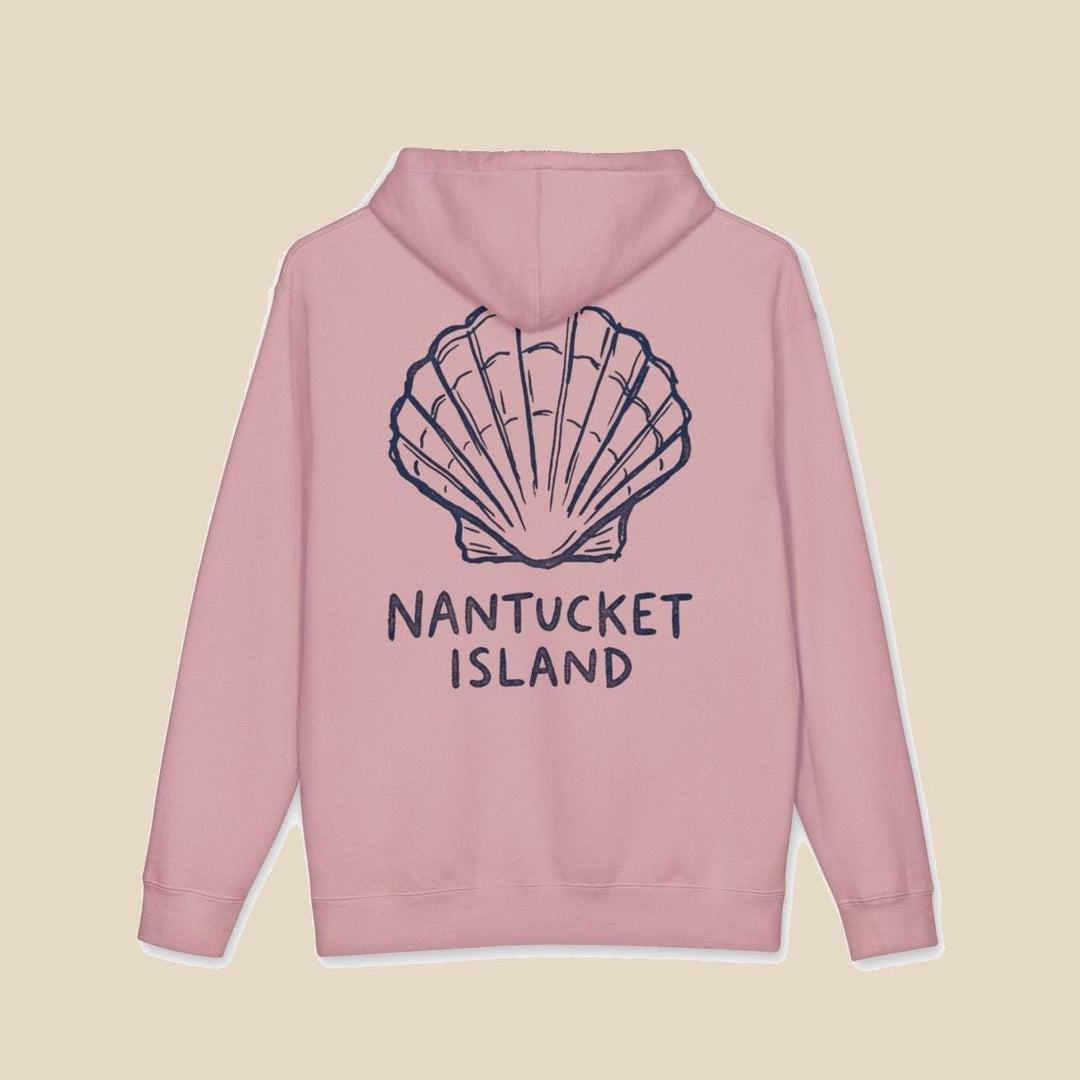 Nantucket Island Shell hoodie — scallop shell graphic pullover by Five Tides Apparel, view 12 of 15
