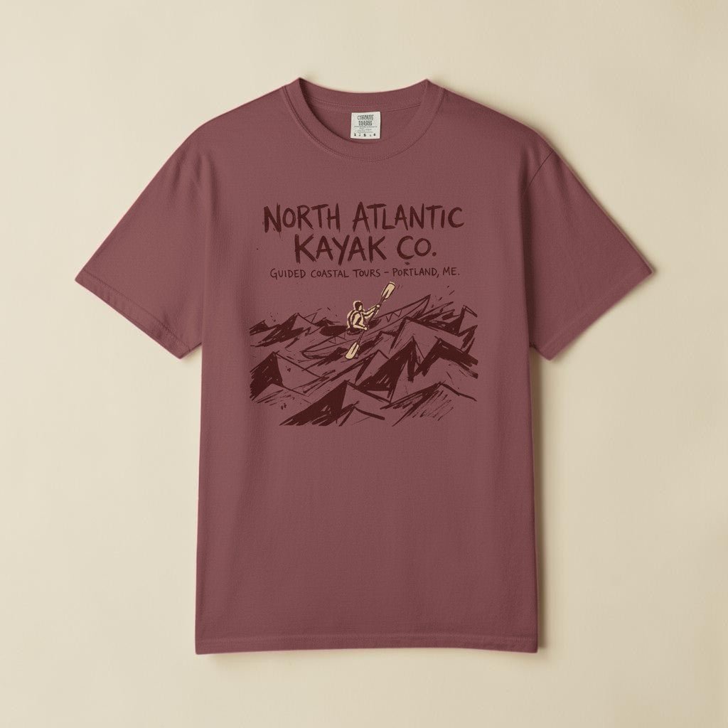 North Atlantic Kayak Co. Graphic Tee — Brick on Colorful Driftwood