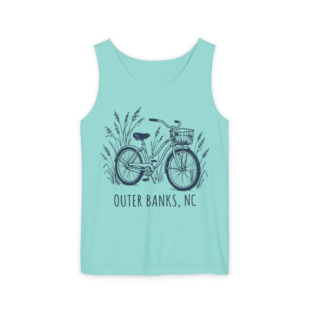 Outer Banks NC Bicycle Tank | Garment-Dyed Vintage Coastal Graphic Tank Top - FIVE TIDES APPAREL