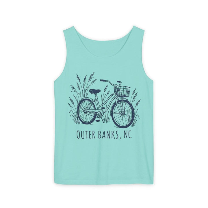 Outer Banks NC Bicycle Tank | Garment-Dyed Vintage Coastal Graphic Tank Top - FIVE TIDES APPAREL