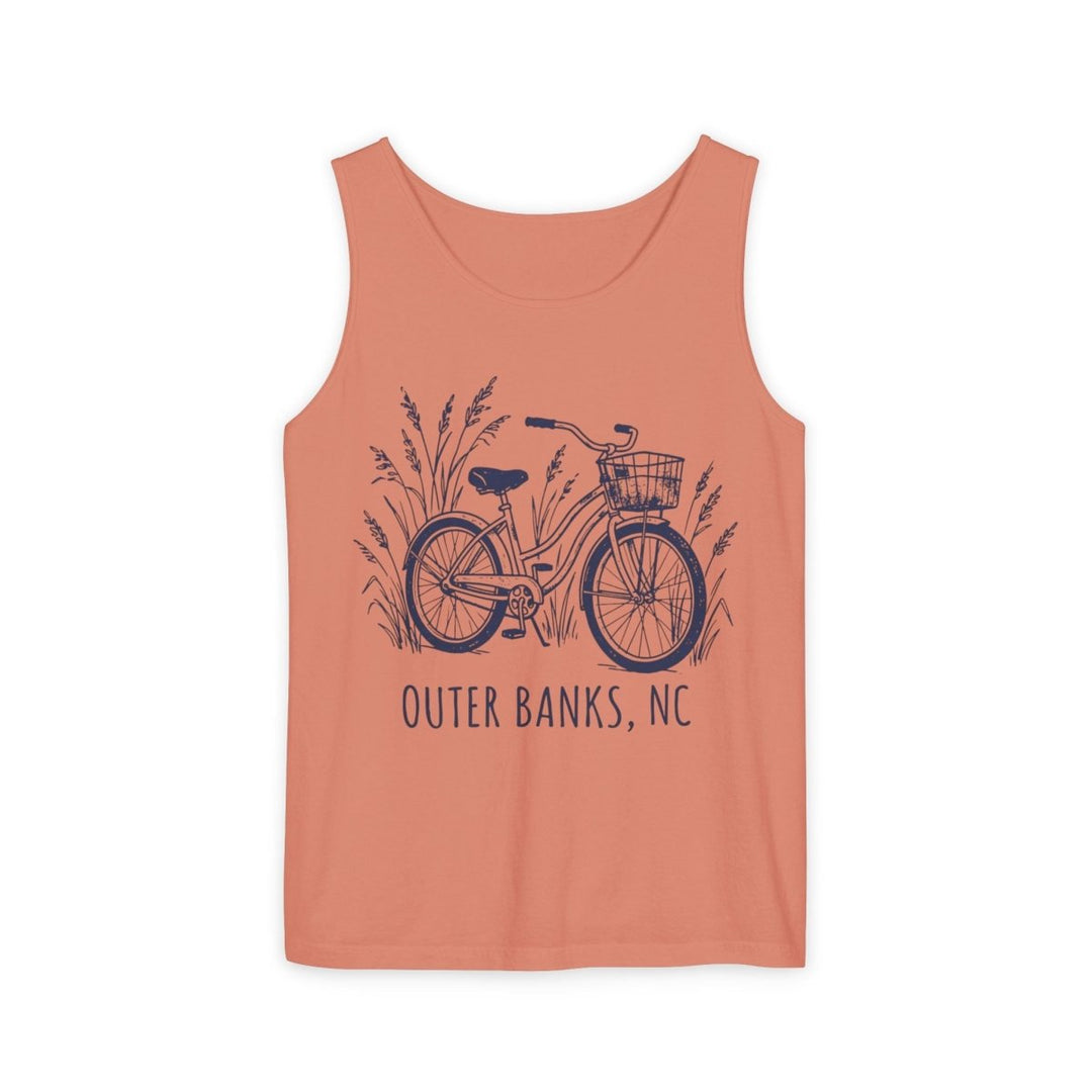 Outer Banks NC Bicycle Tank | Garment-Dyed Vintage Coastal Graphic Tank Top - FIVE TIDES APPAREL