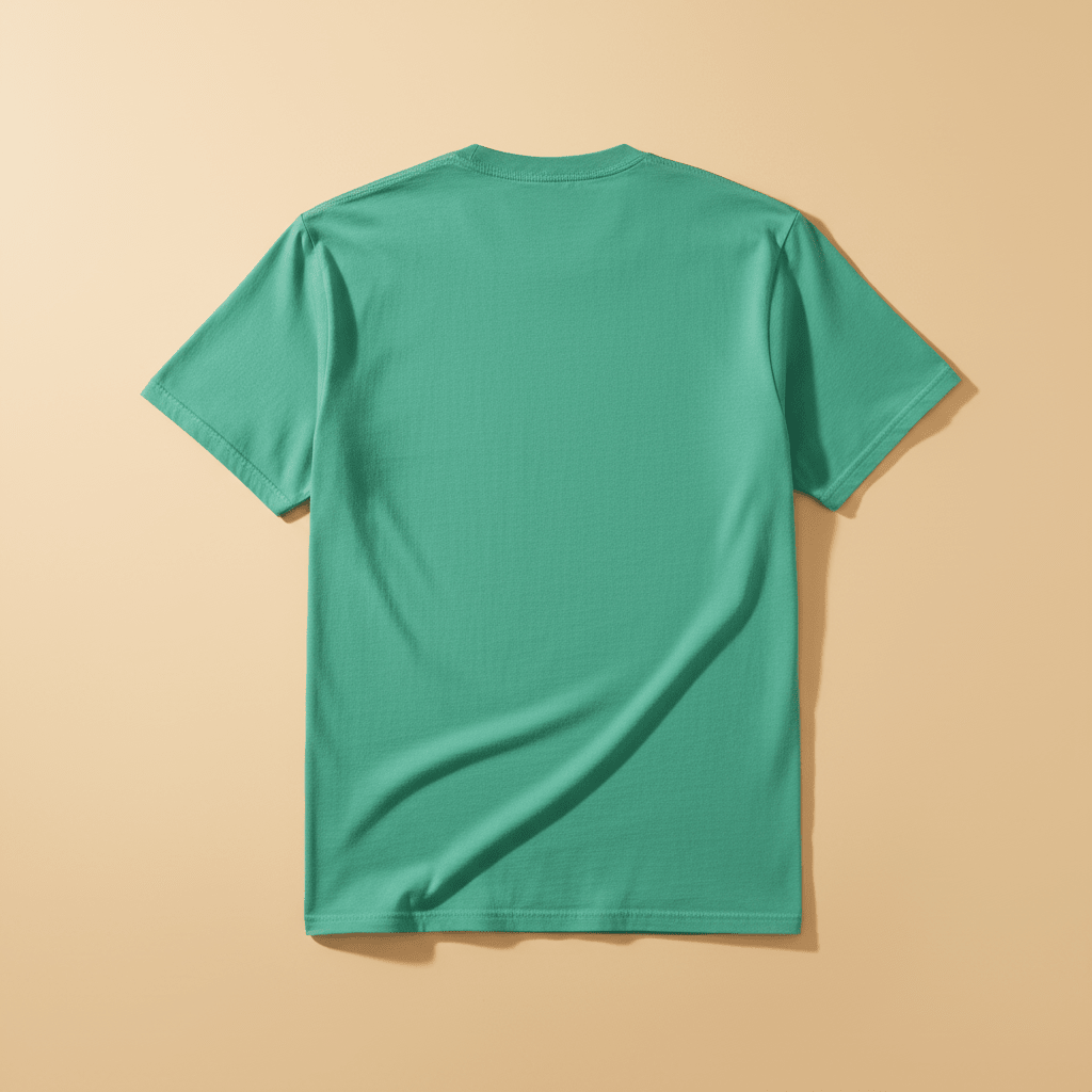 Palm Bliss Wildlife Oasis Tee in Mint Green — plain back, warm sand studio background