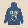 Point Judith pepper hoodie flat lay — coastal town graphic pullover by Five Tides Apparel