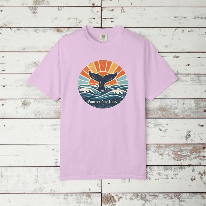 Protect Our Tides Whale Tail Graphic T-Shirt, Custom Summer Fashion Unisex Tee