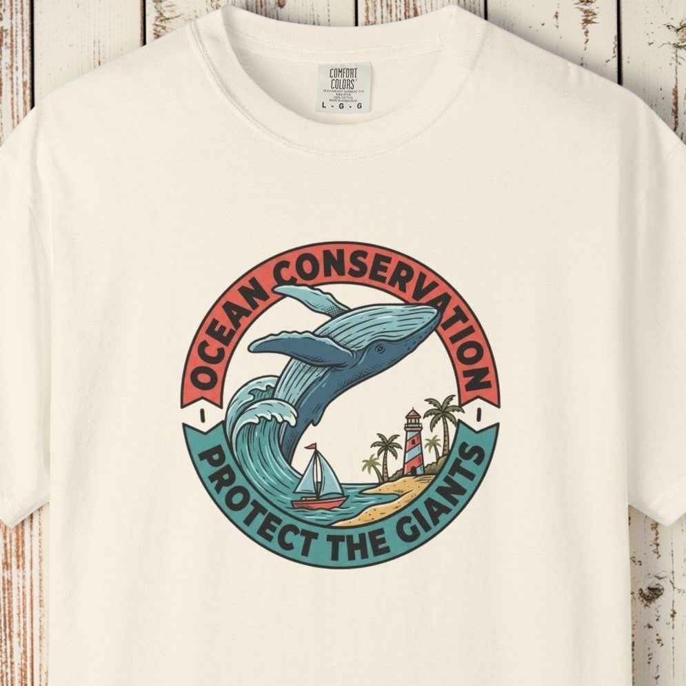 Ocean Conservation Whale T-Shirt — "Protect the Giants" Graphic Summer Fashion Tee