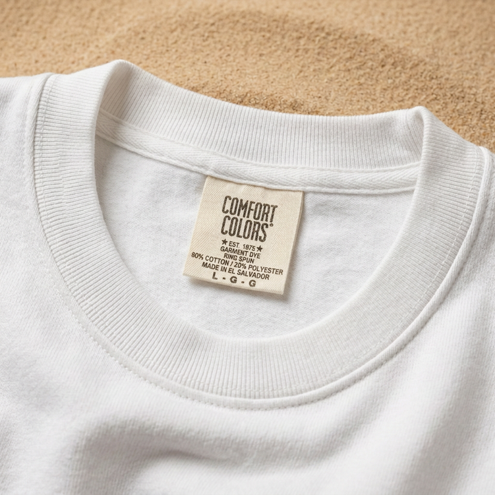 Revised Comfort Colors sweatshirt collar and label