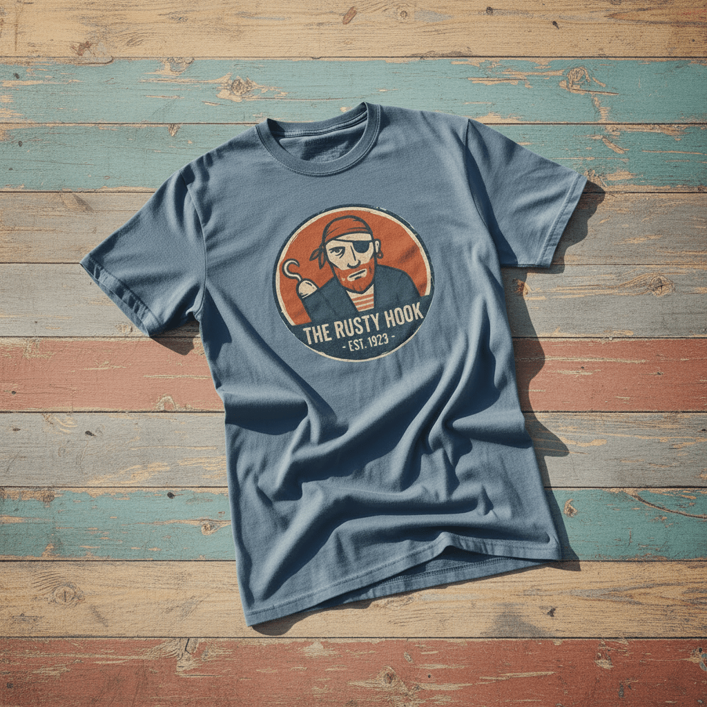 Rusty Hook Blue Jean — Grunge Wood Plank