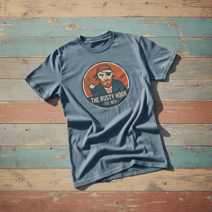 Rusty Hook Blue Jean — Grunge Wood Plank