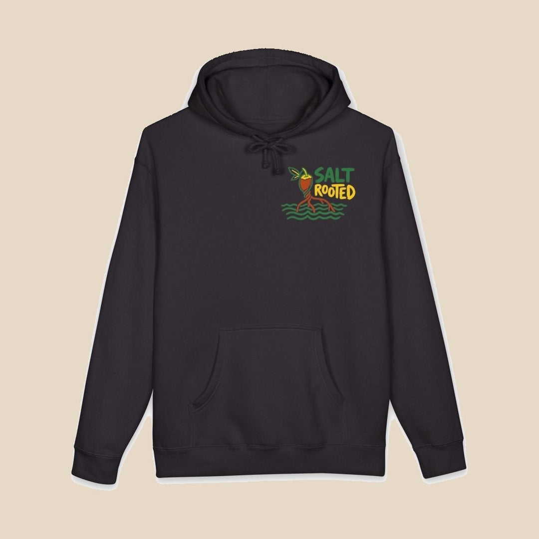 Salt Rooted hoodie — plant roots graphic pullover by Five Tides Apparel, view 2 of 10