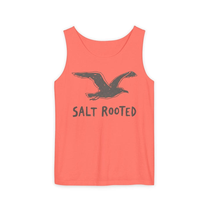 Salt Rooted Seagull Tank | Garment-Dyed Vintage Coastal Graphic Tank Top - FIVE TIDES APPAREL